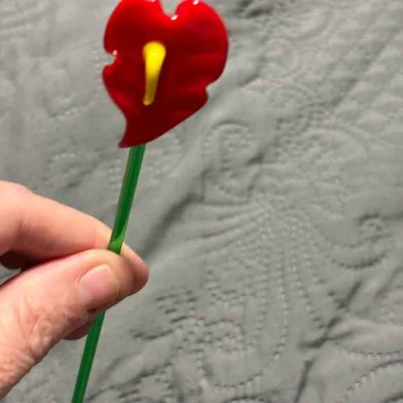 Murano Style Vintage Glass Flower Bouquet – Handcrafted Art in Vase - Picture 5 of 13